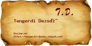 Tengerdi Dezső névjegykártya